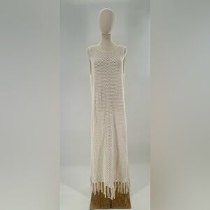 Vince Camuto - Mesh Stitch Fringe Cover-Up Dress